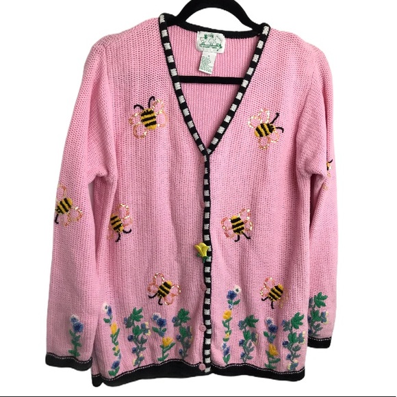 Pink Bumble Bee Knit Cardigan | Poshmark